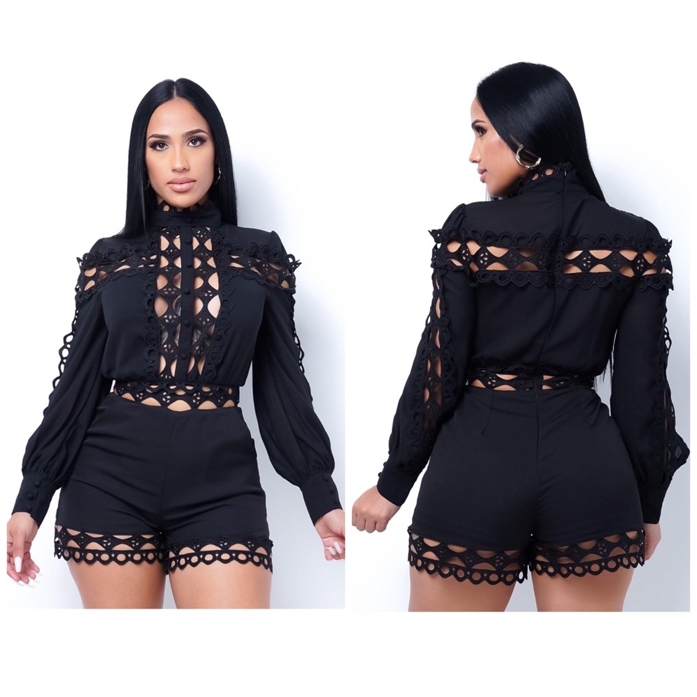 Black “Willow” Romper